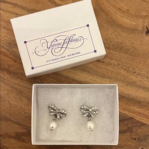 Bow Pearl Drop Earrings